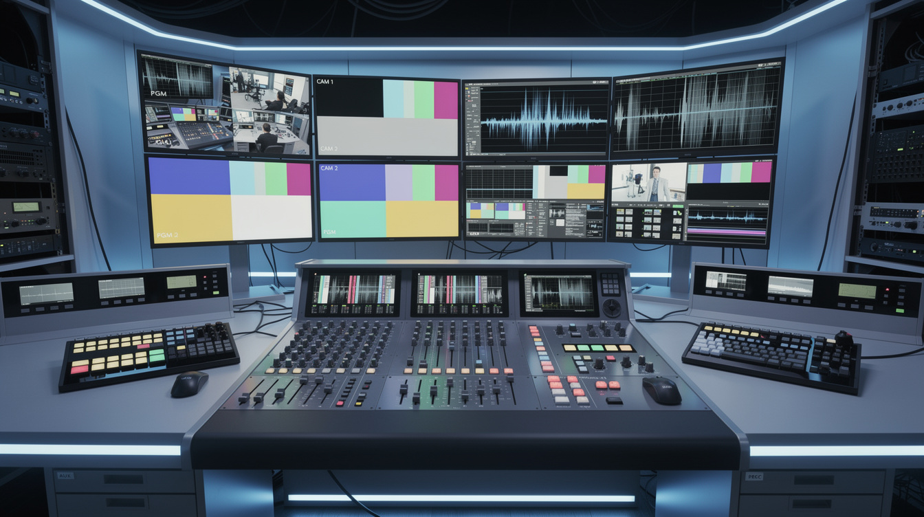 Modern television studio control room